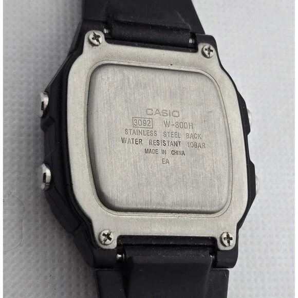 Men' Casio W800H 10 Year Battery Chronograph Resin Watch 100 Meter Alarm Date 14 - Picture 9 of 9